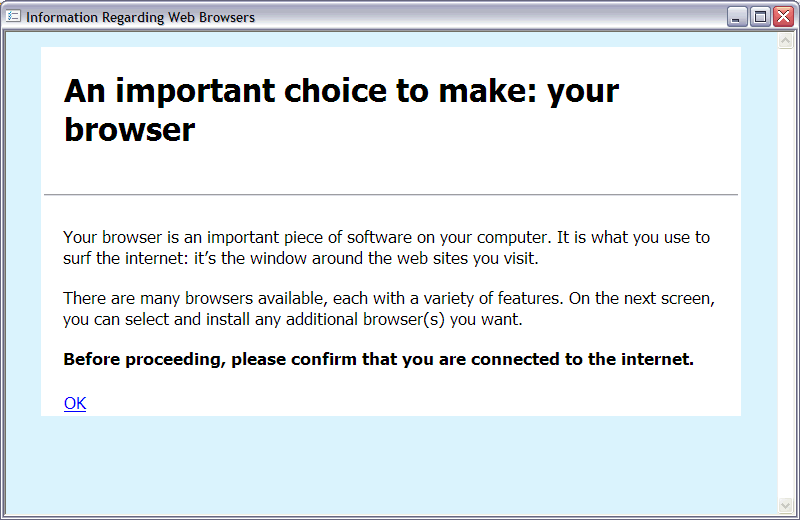 An important choice to make: your browser - Microsoft browserchoice Windows  Update KB976002